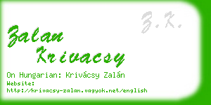 zalan krivacsy business card